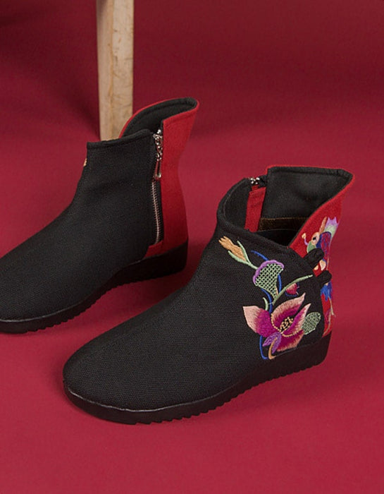 Winter Ethnic Style Embroidered Short boots