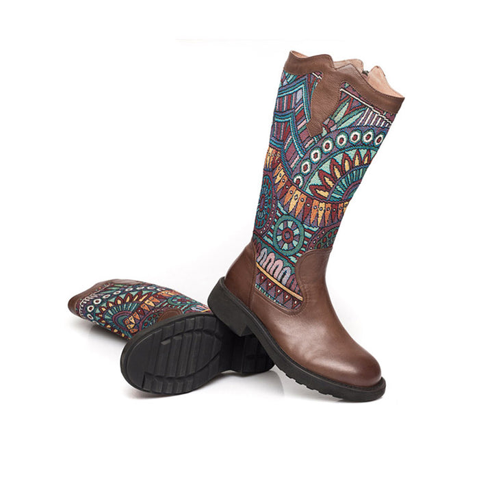 Winter Bohemian Retro Handmade Leather High Boots | Gift Shoes