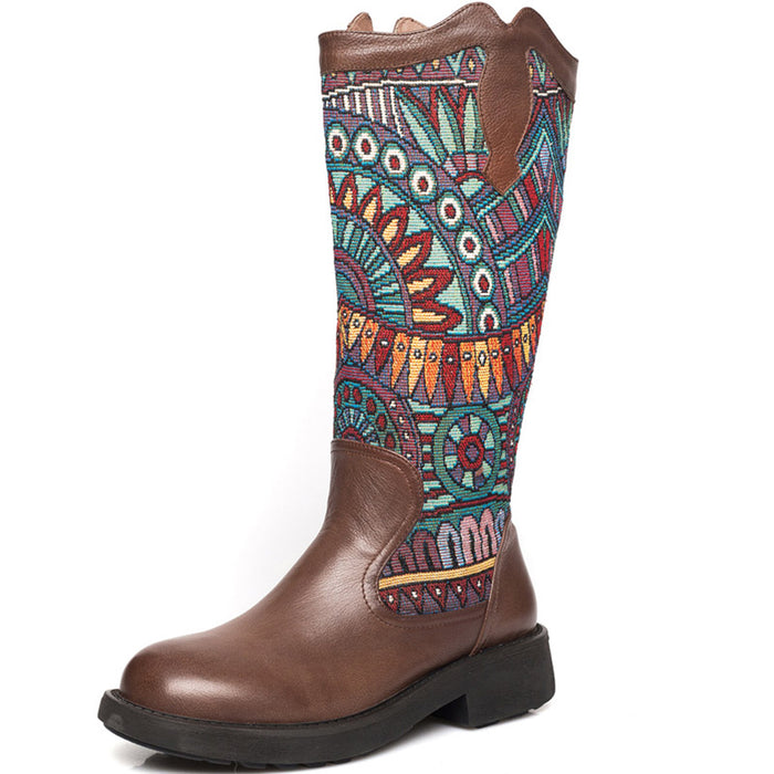 Winter Bohemian Retro Handmade Leather High Boots | Gift Shoes