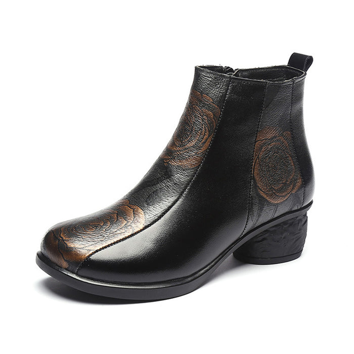 Winter Ethnic Leather Short Boots 35-41 | Gift Shoes