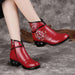 Winter Genuine Leather Embroidery Chunky Heel 35-41 | Gift Shoes Jan New 2020 63.60