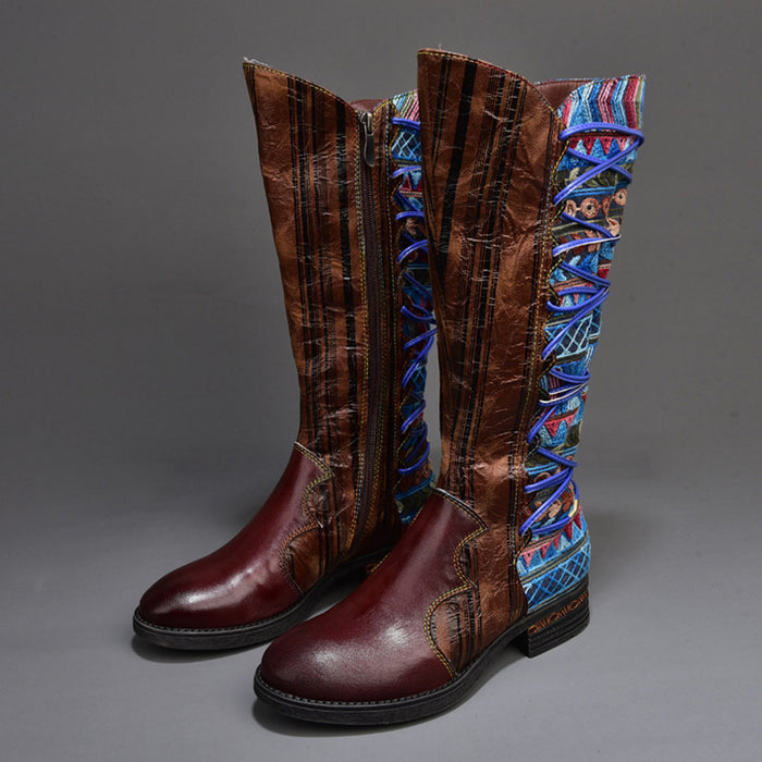 Winter Leather Retro Comfortable Cotton Vintage Women's Boots | Gift Shoes 36-42