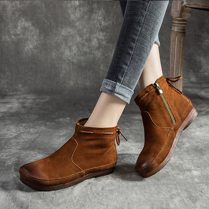Winter Retro Leather Women's Shoes | Gift Shoes