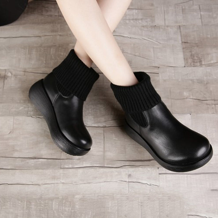 Winter Retro Leather Women's Short Boots | Gift Shoes