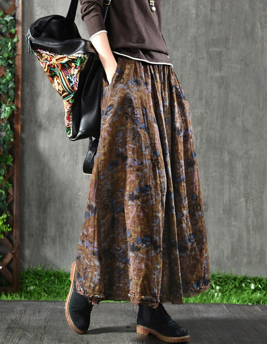 Women Double Layers Floral Prints Skirt Bottoms 62.24