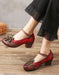 Women Retro Chunky Heels Red Pumps July New Arrivals 2020 80.00