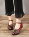 Women Retro Chunky Heels Red Pumps July New Arrivals 2020 80.00