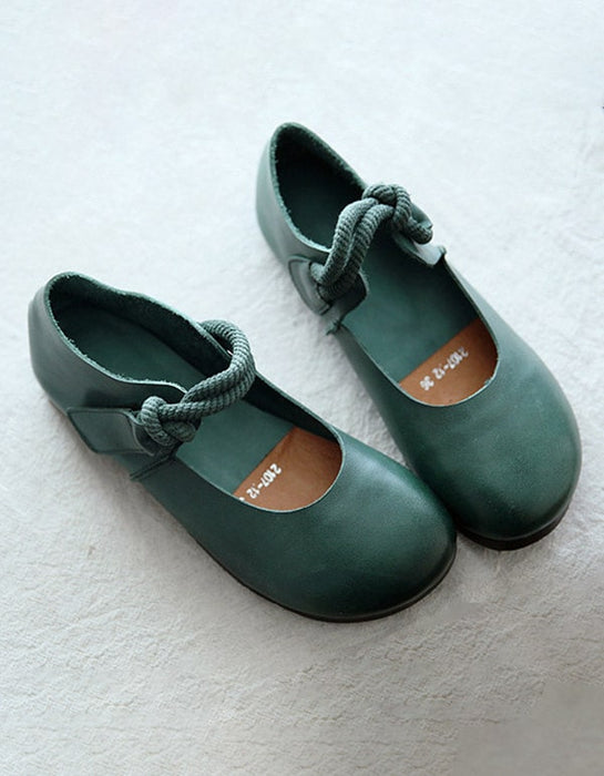 Women's Comfortable Retro Flat Shoes Green June Shoes Collection 2021 95.00