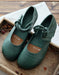 Women's Comfortable Retro Flat Shoes Green June Shoes Collection 2021 95.00
