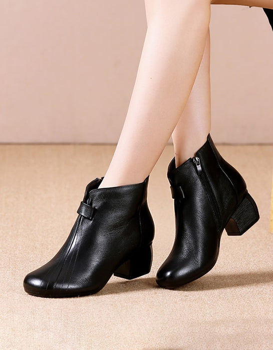 Women's Elegant Retro Chunky Heels Boots — Obiono