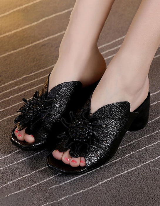 Women's Ethnic Style Flower Chunky Slippers July Shoes Collection 2021 63.50