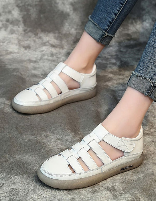 Summer Leather Cut-out Women's Flat Sandals May Shoes Collection 2021 77.00
