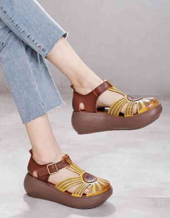 Women's Handmade Cut-out Wedge Sandals June Shoes Collection 2021 79.90