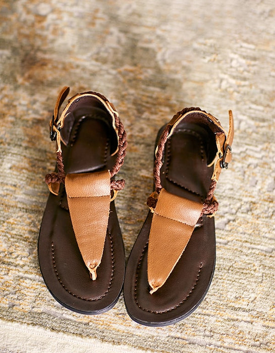 Summer Handmade Flip Flops Retro Flat Sandals