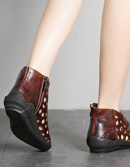Women's Hollow Summer Leather Sandals