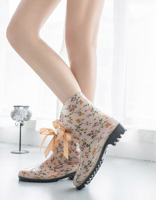 Women's Lace-up Short Rain Boots