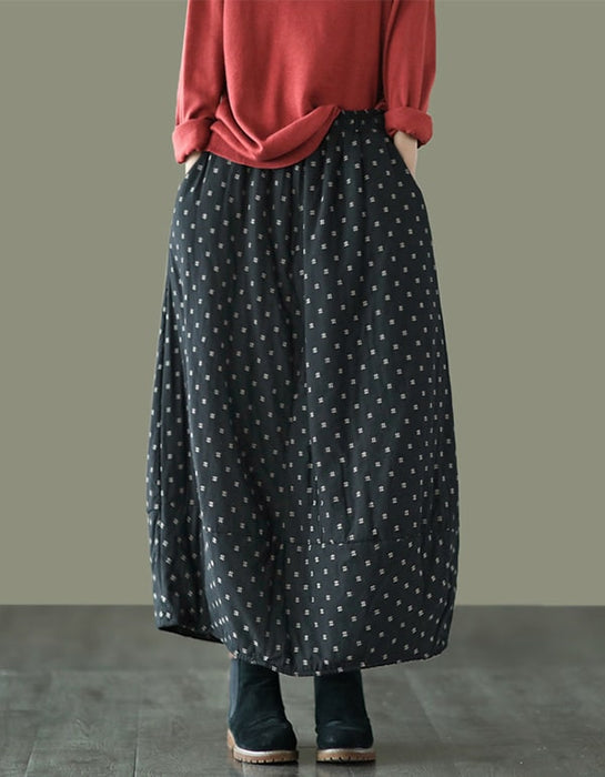 Women's Retro Embroidery Winter Linen Skirt Accessories 59.90