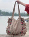 Women's Ruffle Linen Embroidery Shoulder Bag Accessories 59.20