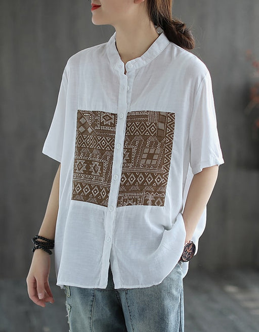 Women's Short-sleeve Linen Shirt Accessories 41.10