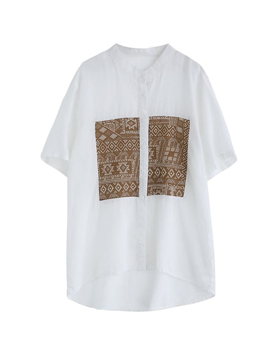 Women's Short-sleeve Linen Shirt Accessories 41.10