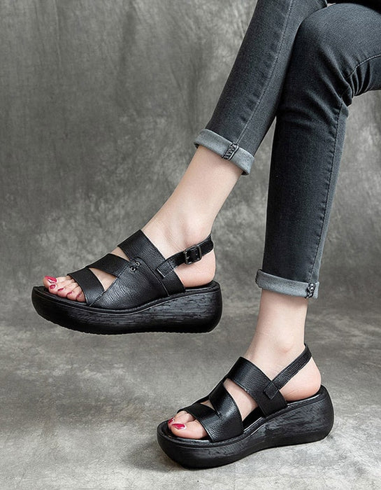 Women's Slingback Retro Wedge Sandals — Obiono