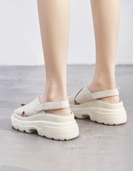 Women's Summer Cut-out Retro Platform Sandals