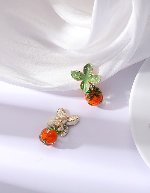 Women's Summer Glass Persimmon Earrings Accessories 21.80