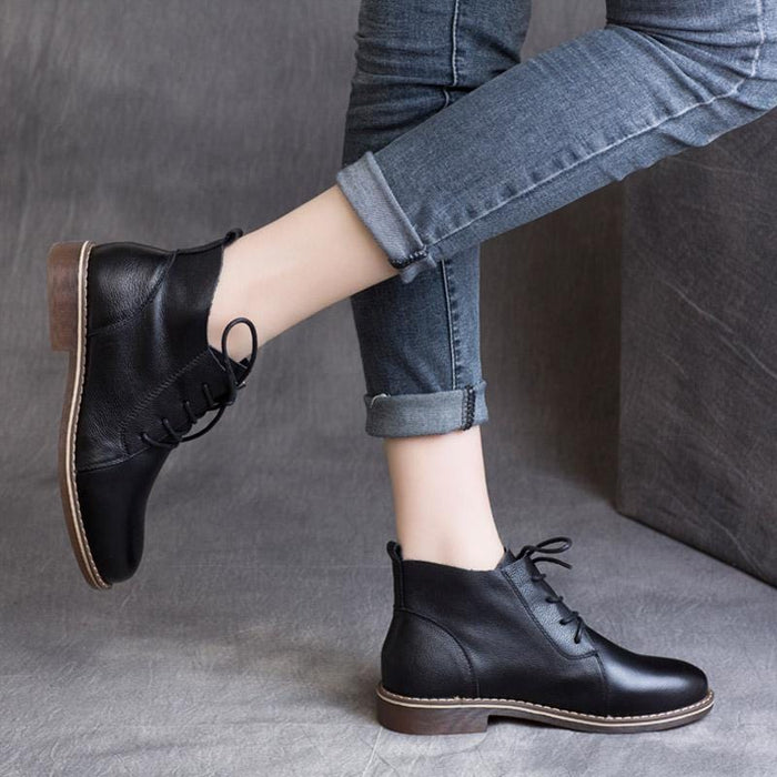 black shoes, retro leather shoes , womens flats