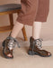 WomensRetroLeatherHandmadeCrossstrapFishToeSandals