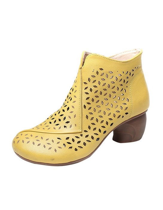 Womens Summer Hollow Retro Chunky Boots June Shoes Collection 2021 93.30