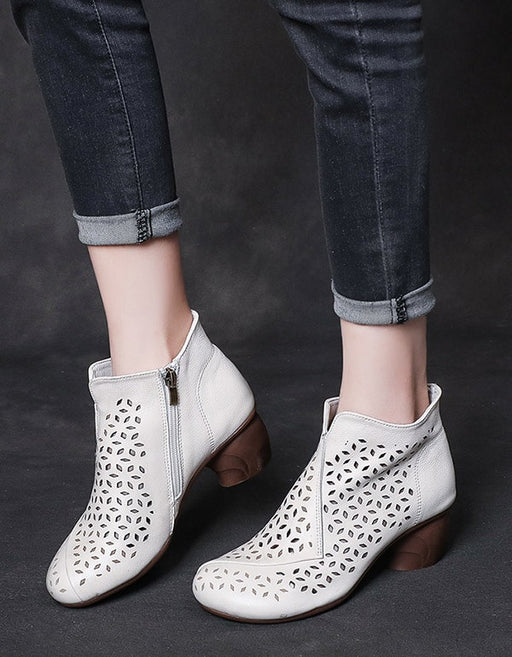 Womens Summer Hollow Retro Chunky Boots June Shoes Collection 2021 93.30