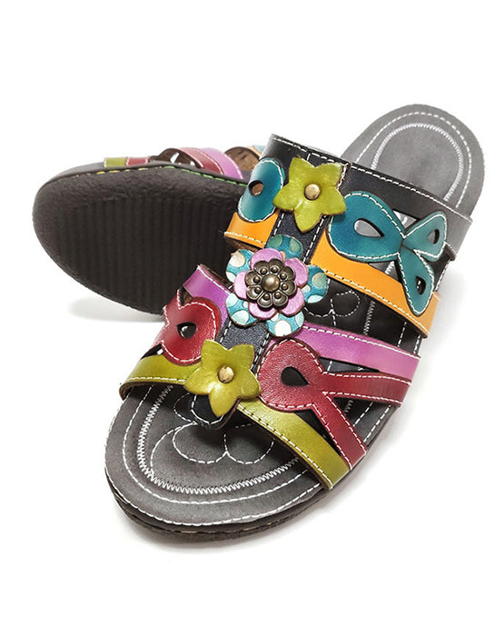 Ethnic Non-Slip hand-Painted Slippers 36-42