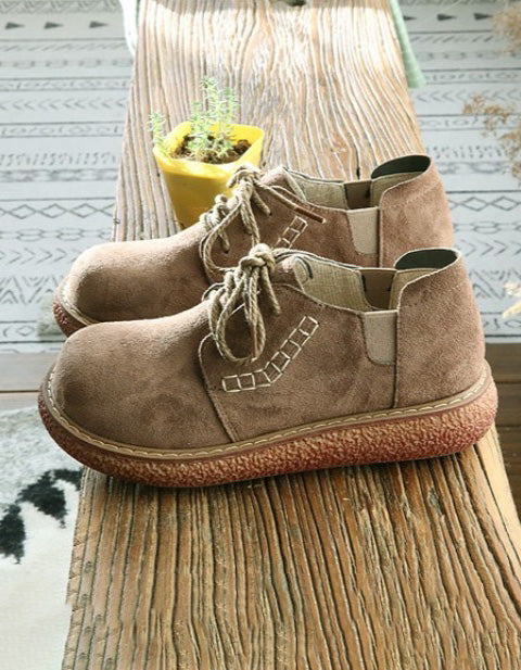 Round Head Suede Comfortable Wedge Boots Feb Shoes Collection 2022 74.00