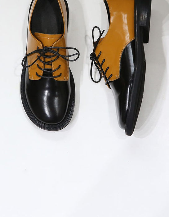 Round Head Handmade Vintage Leather Shoes