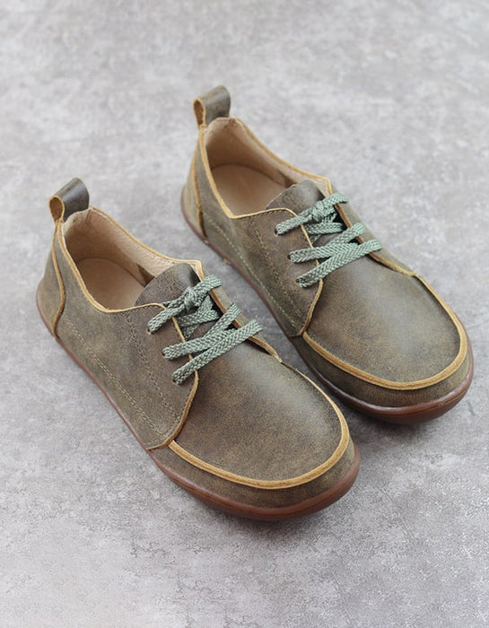 Men's Handmade Lace-up Retro Leather Shoes 35-44