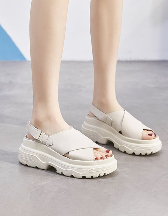 Women's Summer Cut-out Retro Platform Sandals