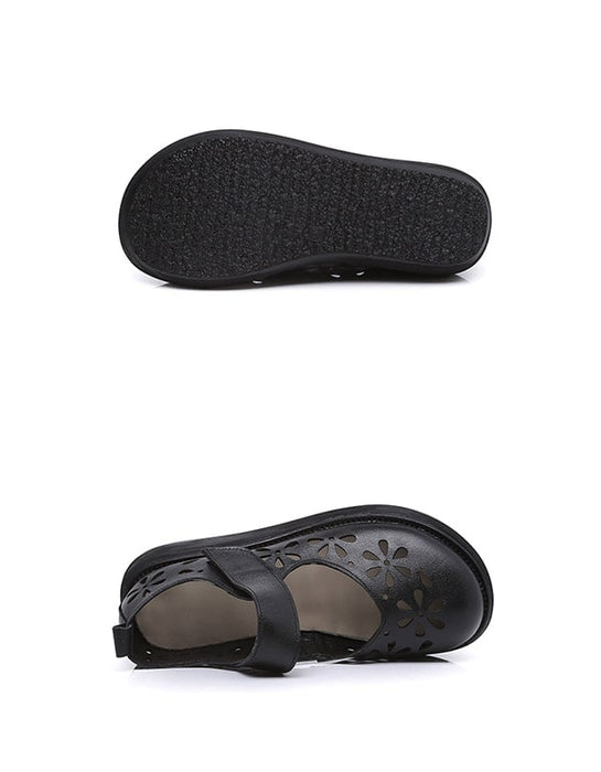 Women's Close-toe Velcro Wedge Retro Sandals