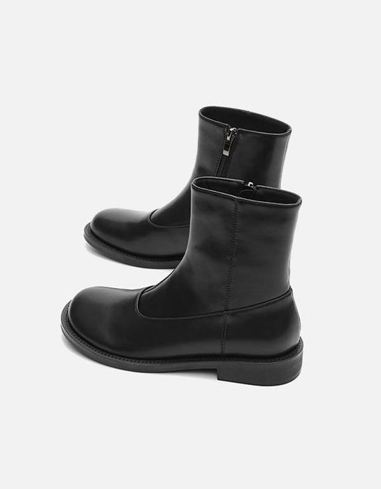 Autumn Winter Smooth Leather Chelsea Boots for Women