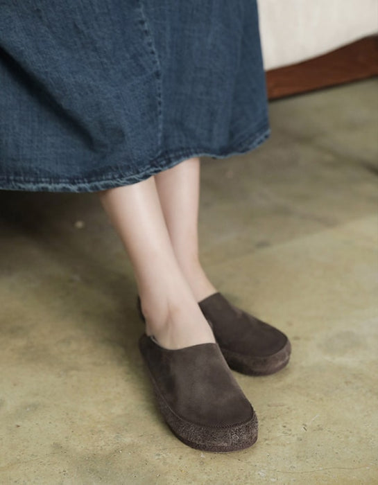 Women's Comfortable Leather Retro Slip-on Flats Sep Shoes Collection 2021 69.90