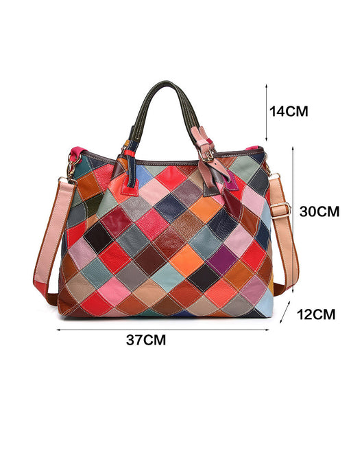 Hand-painted Colored Flower Plaid Women's Handbag Accessories 85.50