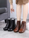 Autumn Winter Retro Leather Comfy Women Chunky Boots Oct New Trends 2020 85.00