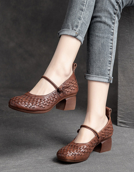 Spring Handwoven Comfortable Chunky Heels Aug New Trends 2020 86.40