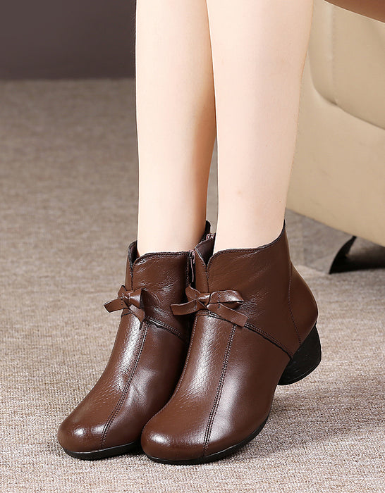 Spring Retro Bow-Knot Chunky Heel Boots April Trend 2020 75.00