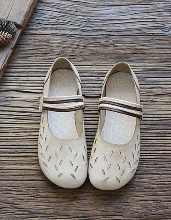 Handmade Hollow Velcro Comfortable Flats April Shoes Collection 2022 64.60