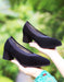 Handmade Suede Pumps Chunky Heels July Shoes Collection 2022 81.80