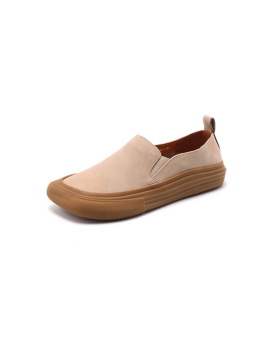 Square Toe Comfortable Leather Flat Shoes — Obiono
