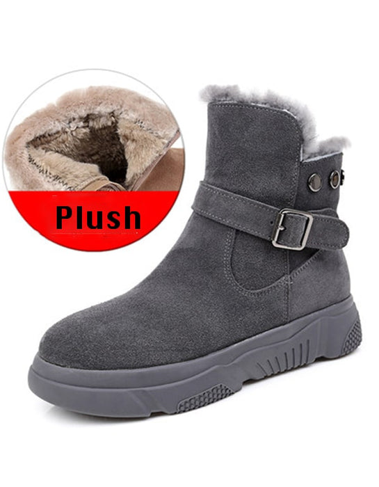 Winter Suede Plush Women's Plus Size Boots
