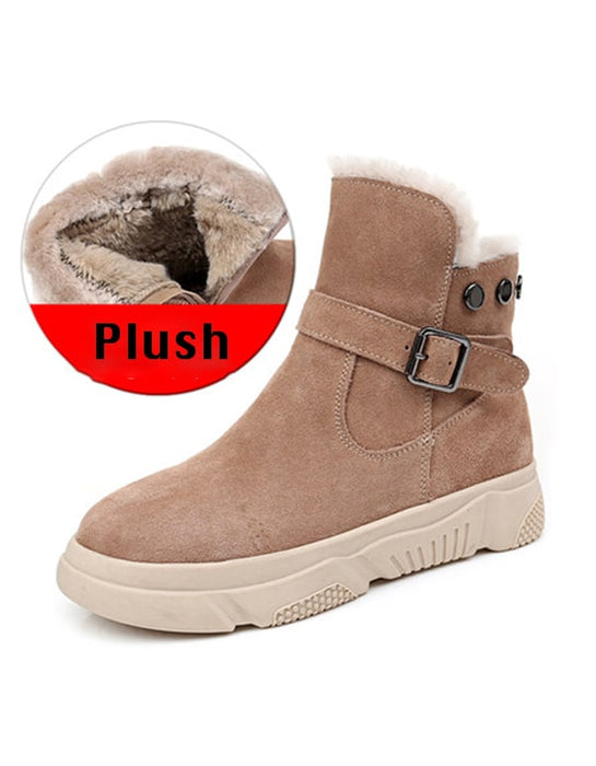 Winter Suede Plush Women's Plus Size Boots