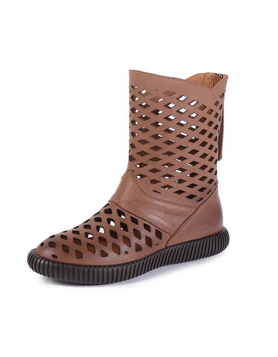 Women's Retro Leather Breathable Sandals Boots